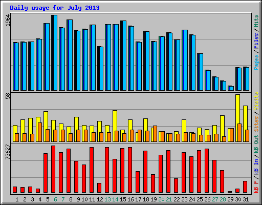 Daily usage for July 2013