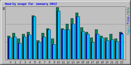 Hourly usage for January 2012