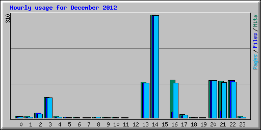 Hourly usage for December 2012