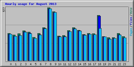 Hourly usage for August 2013