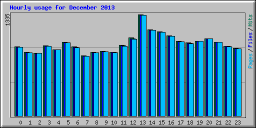 Hourly usage for December 2013