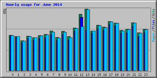 Hourly usage for June 2014