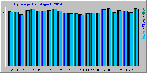 Hourly usage for August 2014