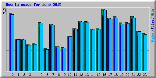 Hourly usage for June 2015