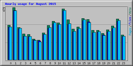 Hourly usage for August 2015