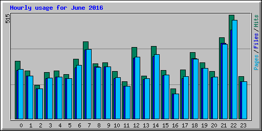 Hourly usage for June 2016