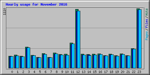 Hourly usage for November 2016