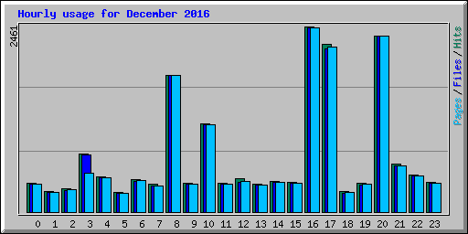 Hourly usage for December 2016