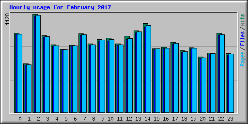Hourly usage for February 2017